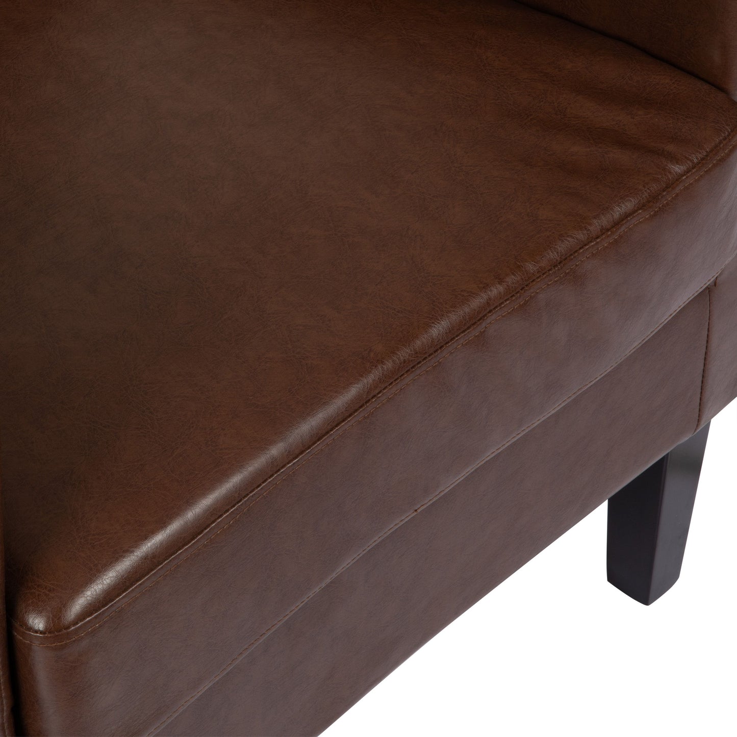 Contemporary Club Chair With Waterfall Back - Dark Brown