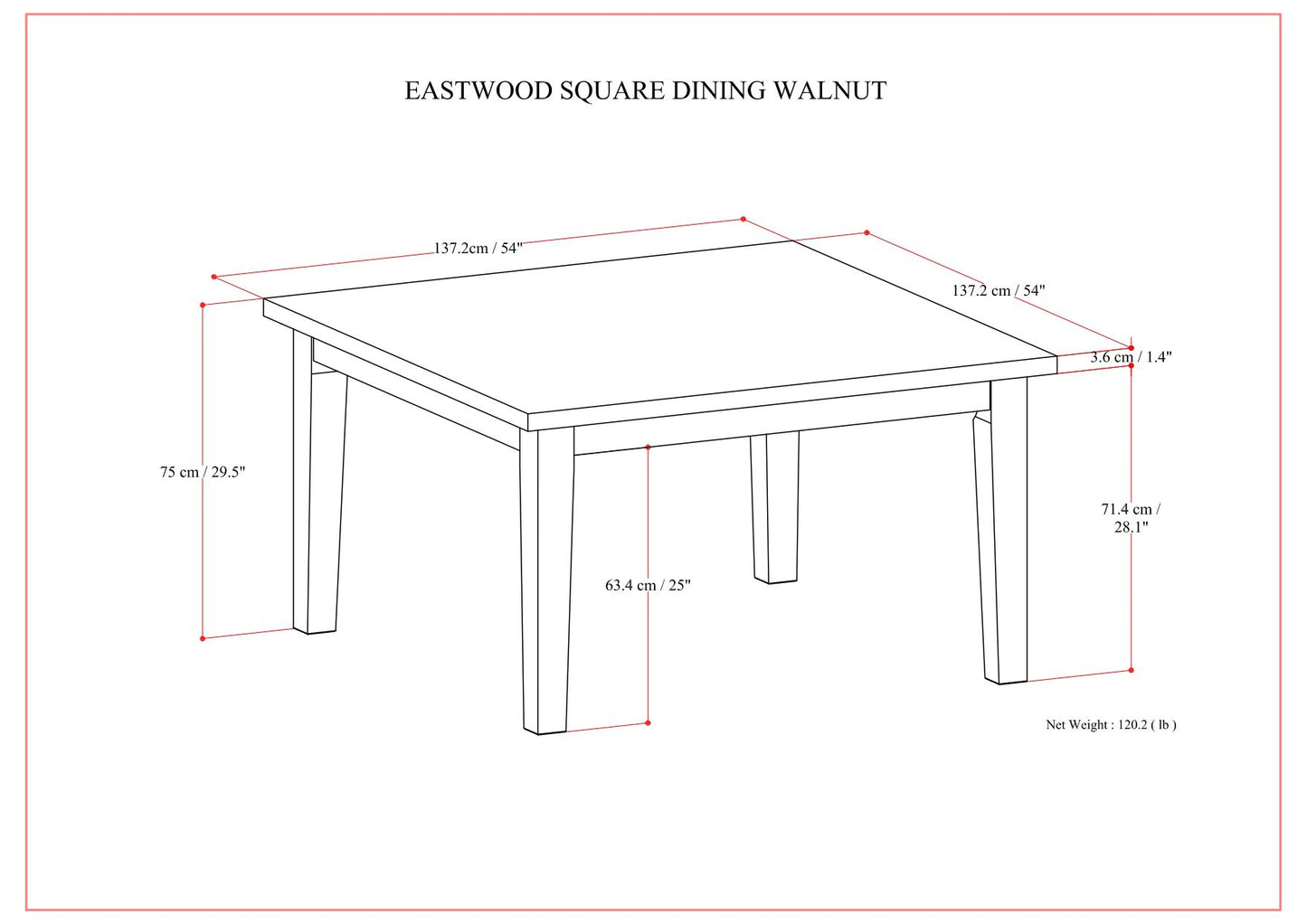 Eastwood - Square Dining Table - Brown - Wood