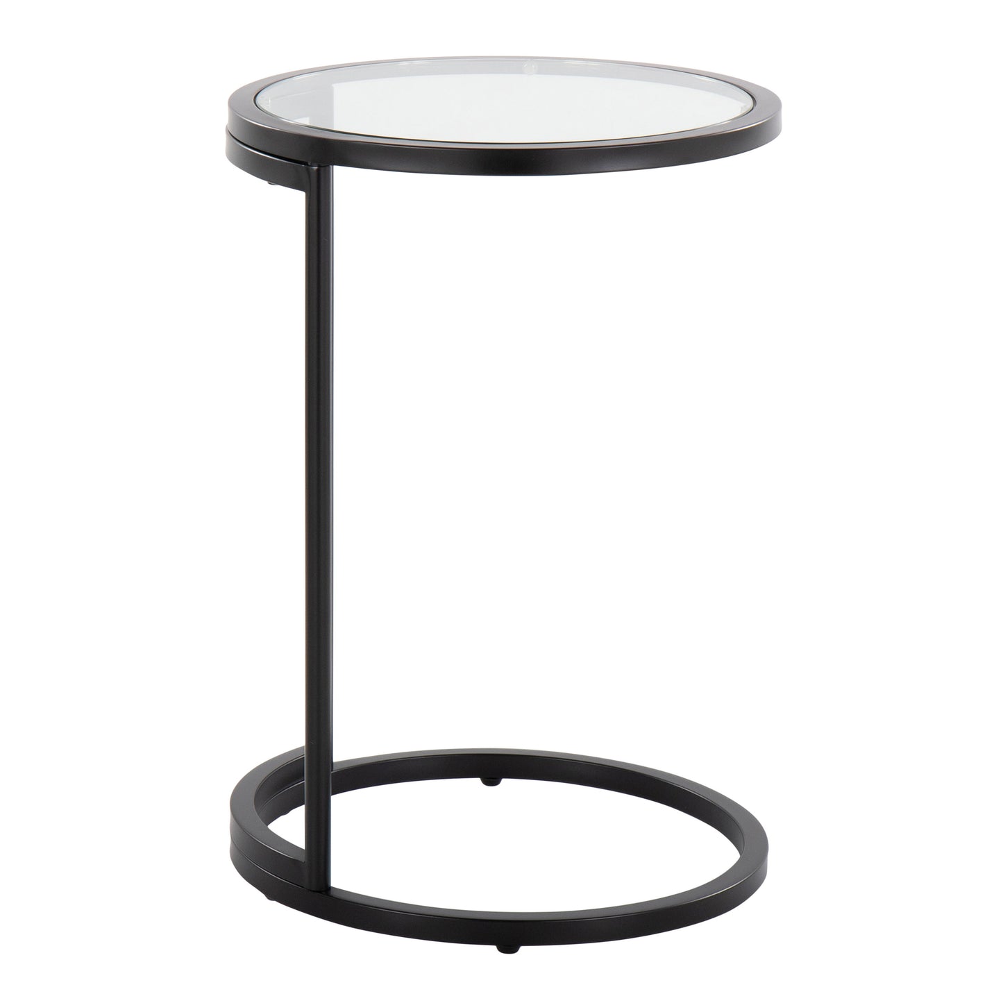 Zenn - Round End Table - Black / Clear