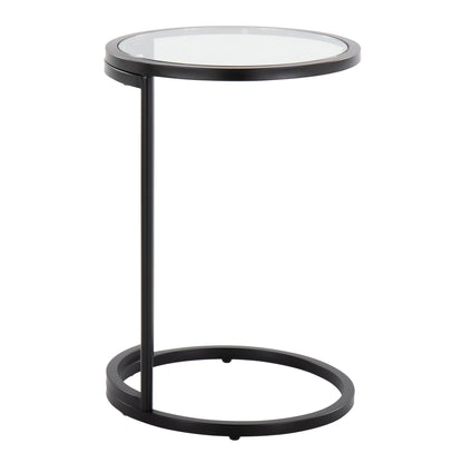 Zenn - Round End Table - Black / Clear