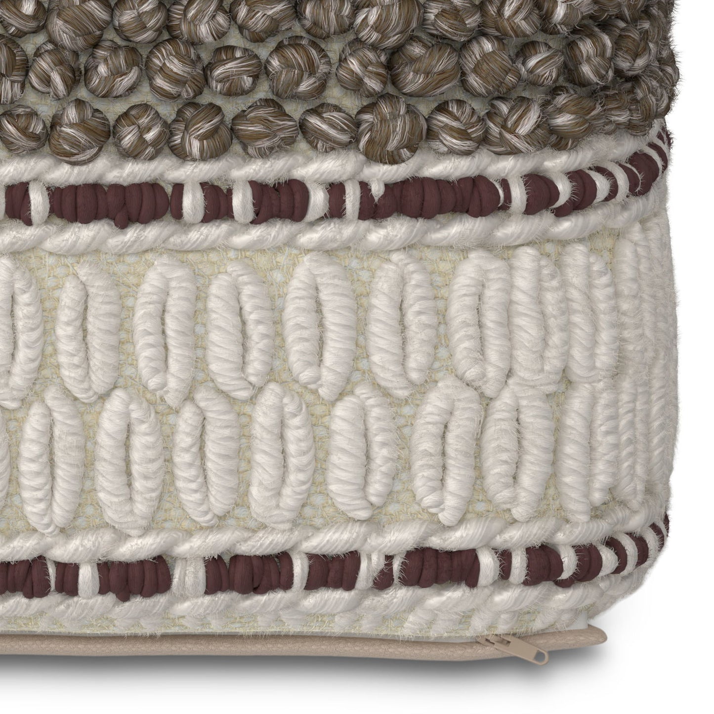 Grady - Square Pouf - Earth Tone Brown
