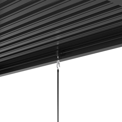 10 x 19 Ft Louver Pergola Frame & Steel Louvers - Black