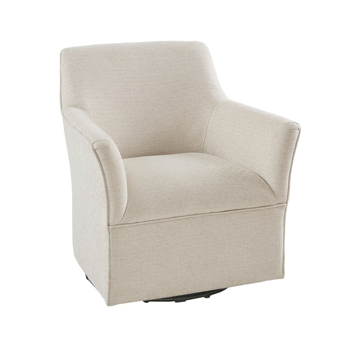 Swivel Glider Chair With 360 Degree Rotation Upholstery Solid Wood Frame - Cream