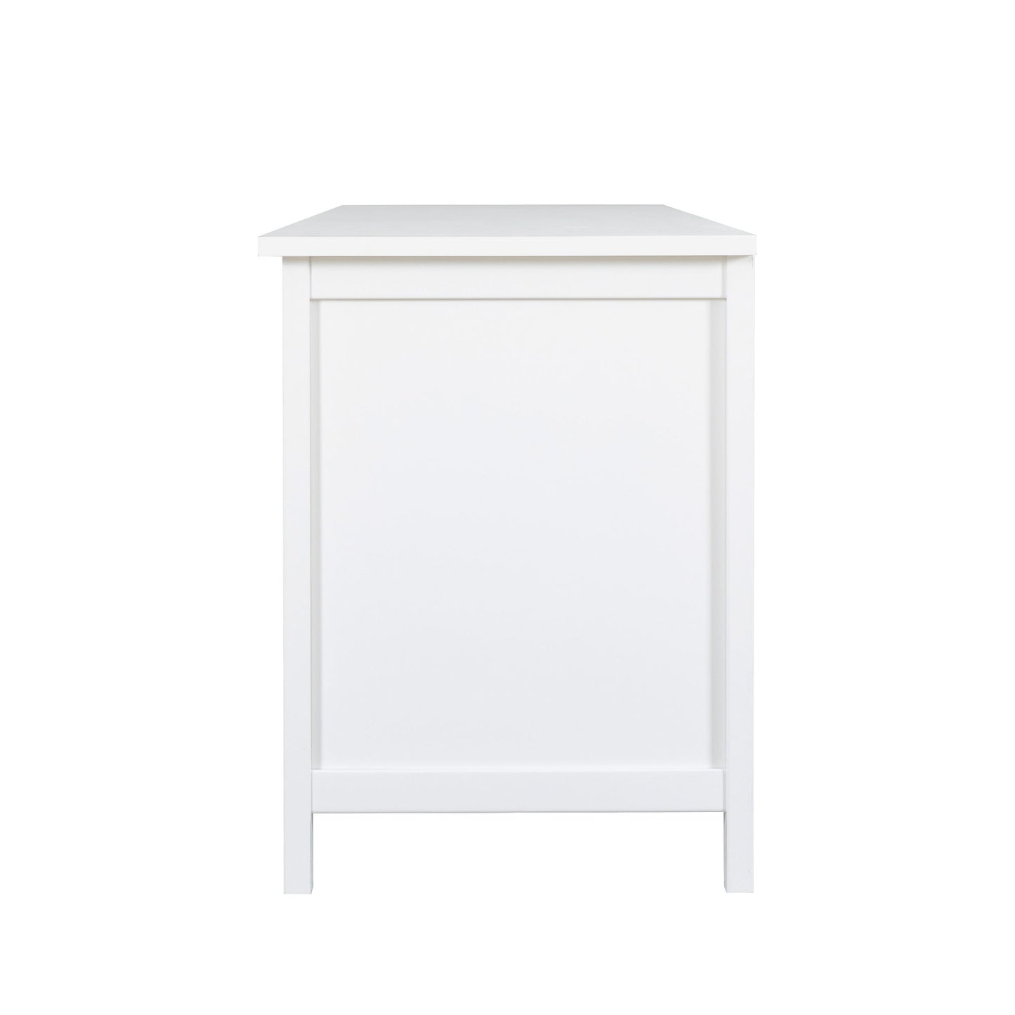 StylishTVcabinet, Entertainment CenterTV Stand, TVconsoletable, Media Console, Solidwood Frame, Changhong Glass Door, Metal Handle - Antique White