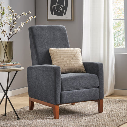 Wide Hand Manual Club Recliner - Charcoal
