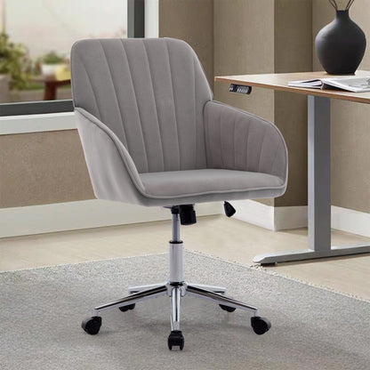 Adjustable Office Chair, Ergonomic Swivel Chair With Comfortable Backrest Seat - Gray