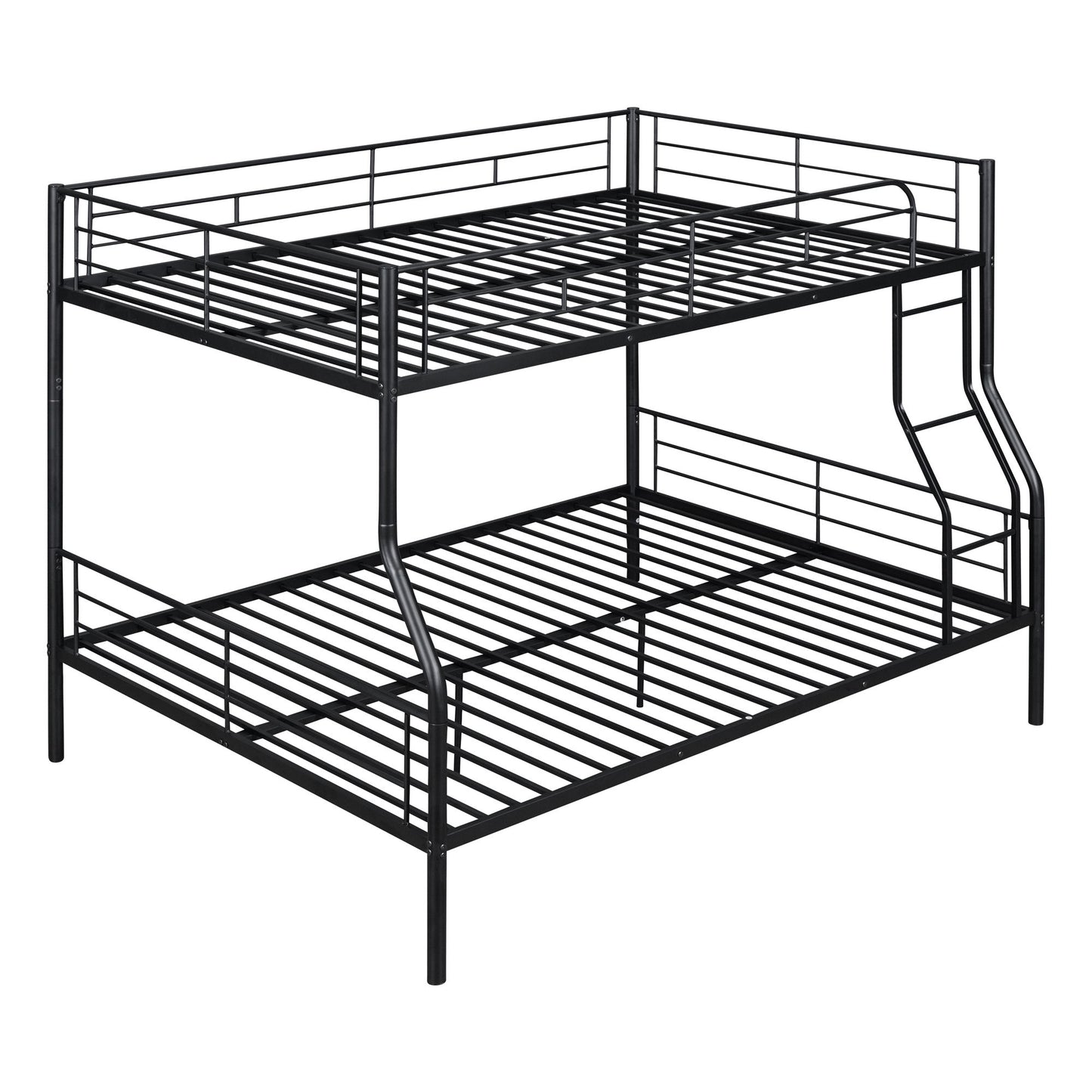 Full Long Over Queen Metal Bunk Bed - Black