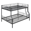 Full Long Over Queen Metal Bunk Bed - Black