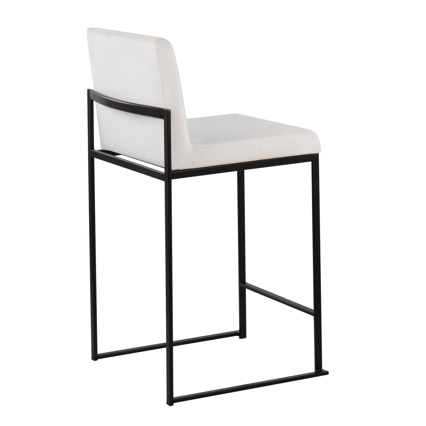Fuji - Contemporary High Back Counter Stool (Set of 3) - White / Black