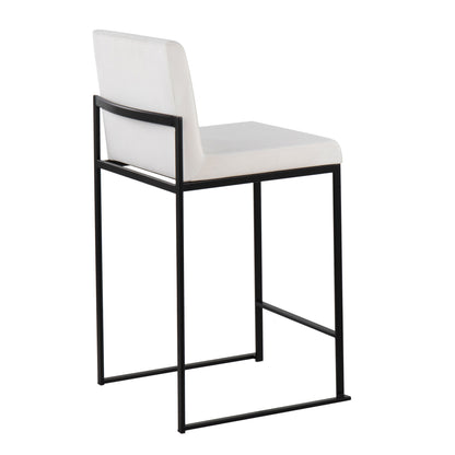 Fuji - Contemporary High Back Counter Stool (Set of 3) - White / Black