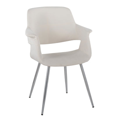 Vintage Flair - Glam / Art Deco Chair (Set of 2) - Chrome / Cream
