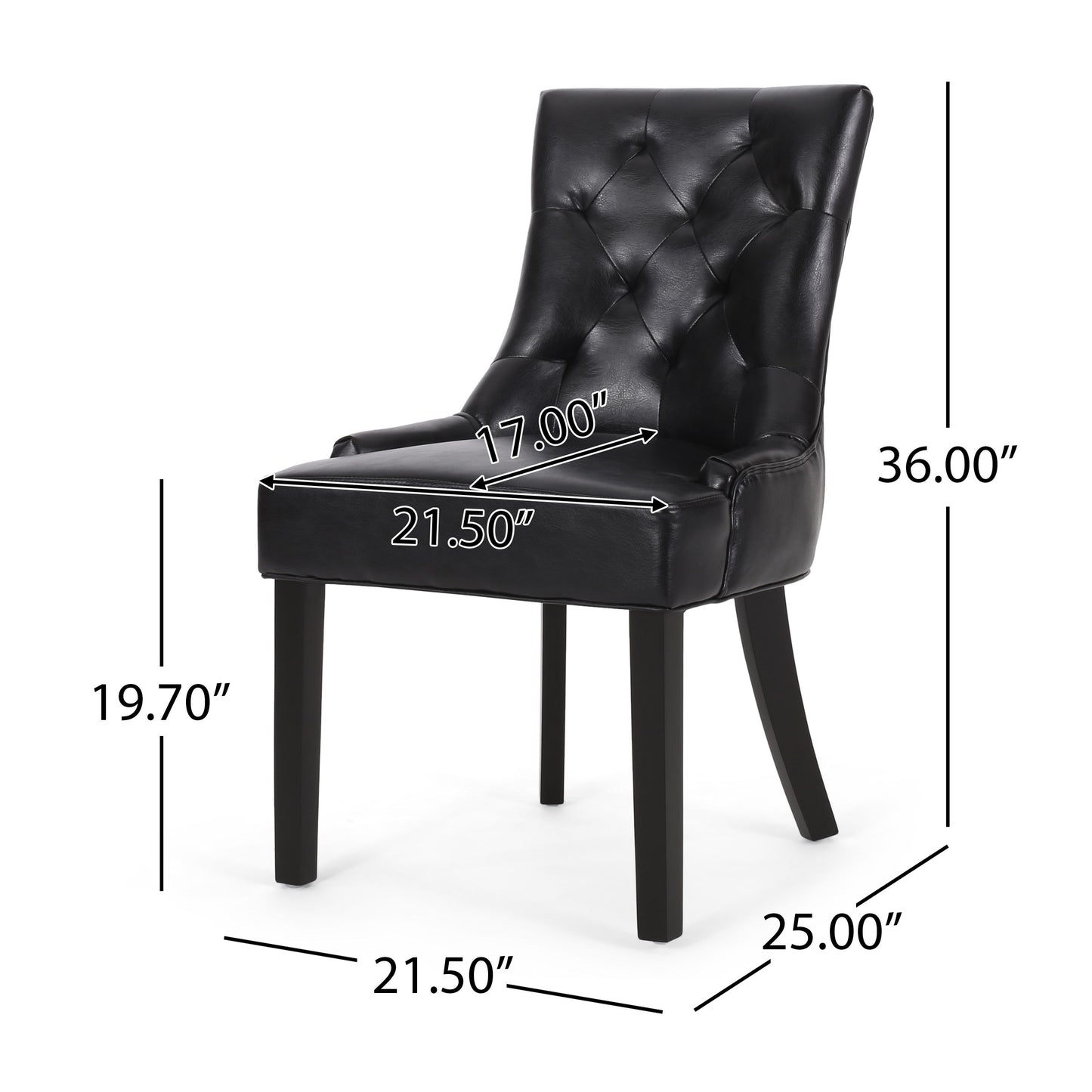 Cheney - Dining Chair (Set of 2) - Contemporary Style With Tufted Diamond Stitching - Black