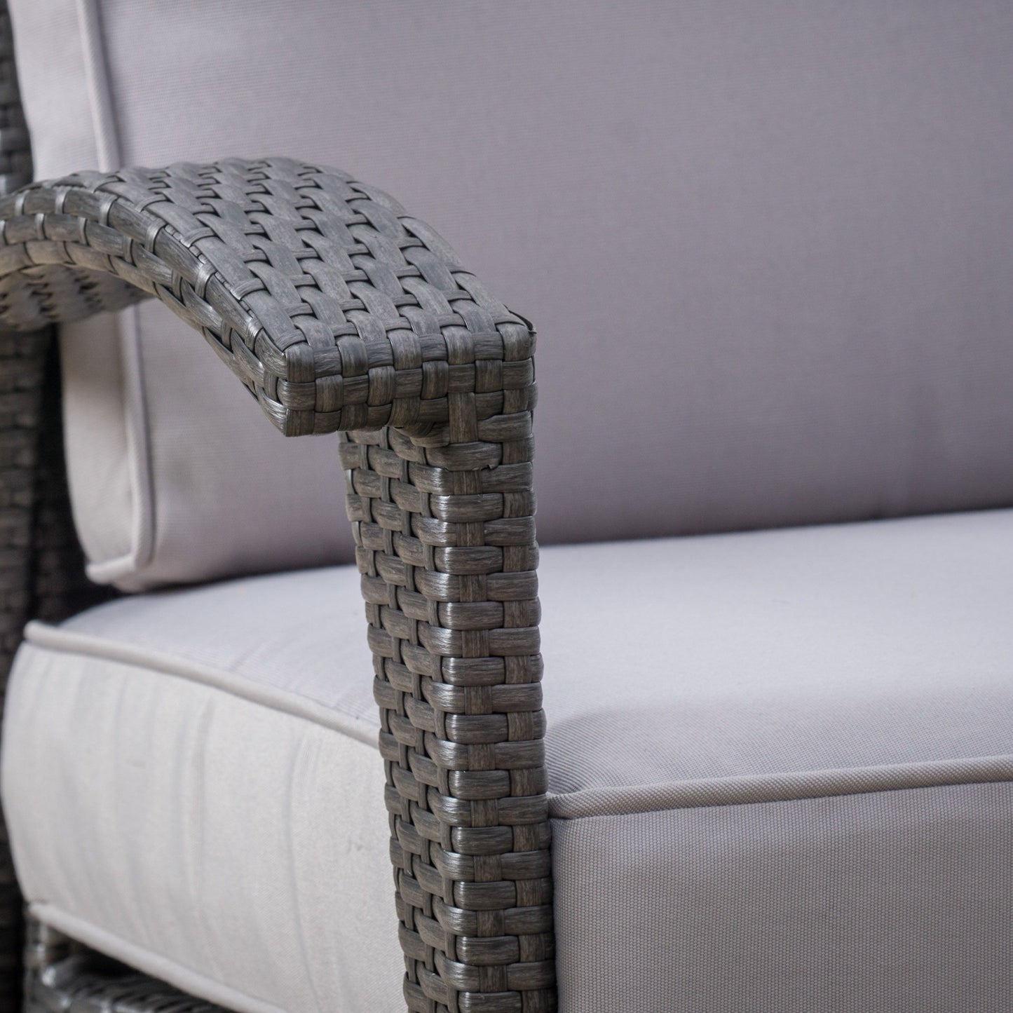 Honolulu - Modern 4 Pieces Wicker Seating Set - Gray