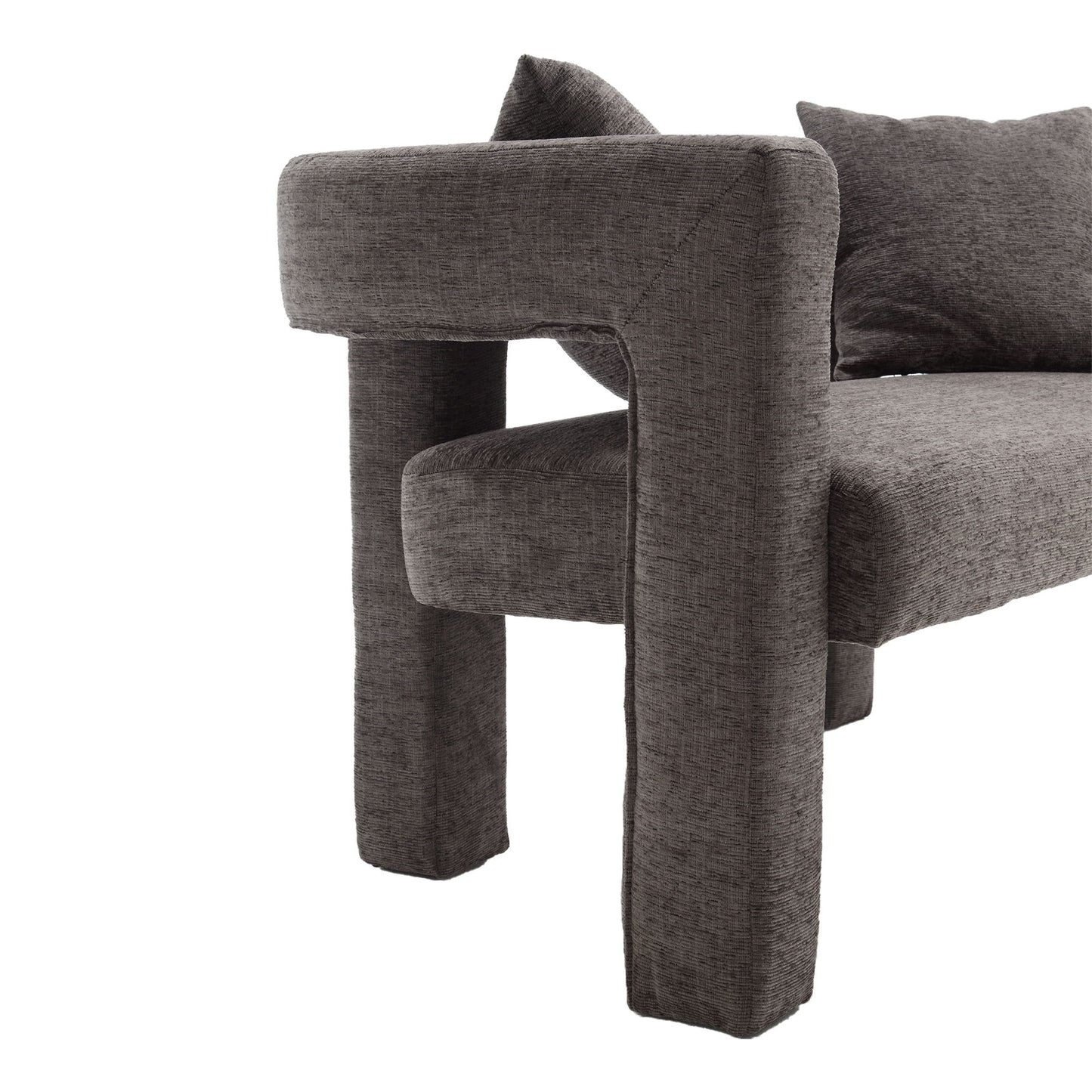 Modern Loveseat Sofa, Comfy Upholstered 2 Seater Sofa, Small Loveseat Accent Couch For Leisure Areas - Gray