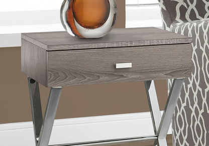 Accent Side Table, Storage Drawer, Contemporary & Modern - Taupe