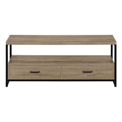 TV Stand, Console, Media Entertainment Center, Storage Drawers, Living Room, Bedroom, Contemporary, Modern - Taupe