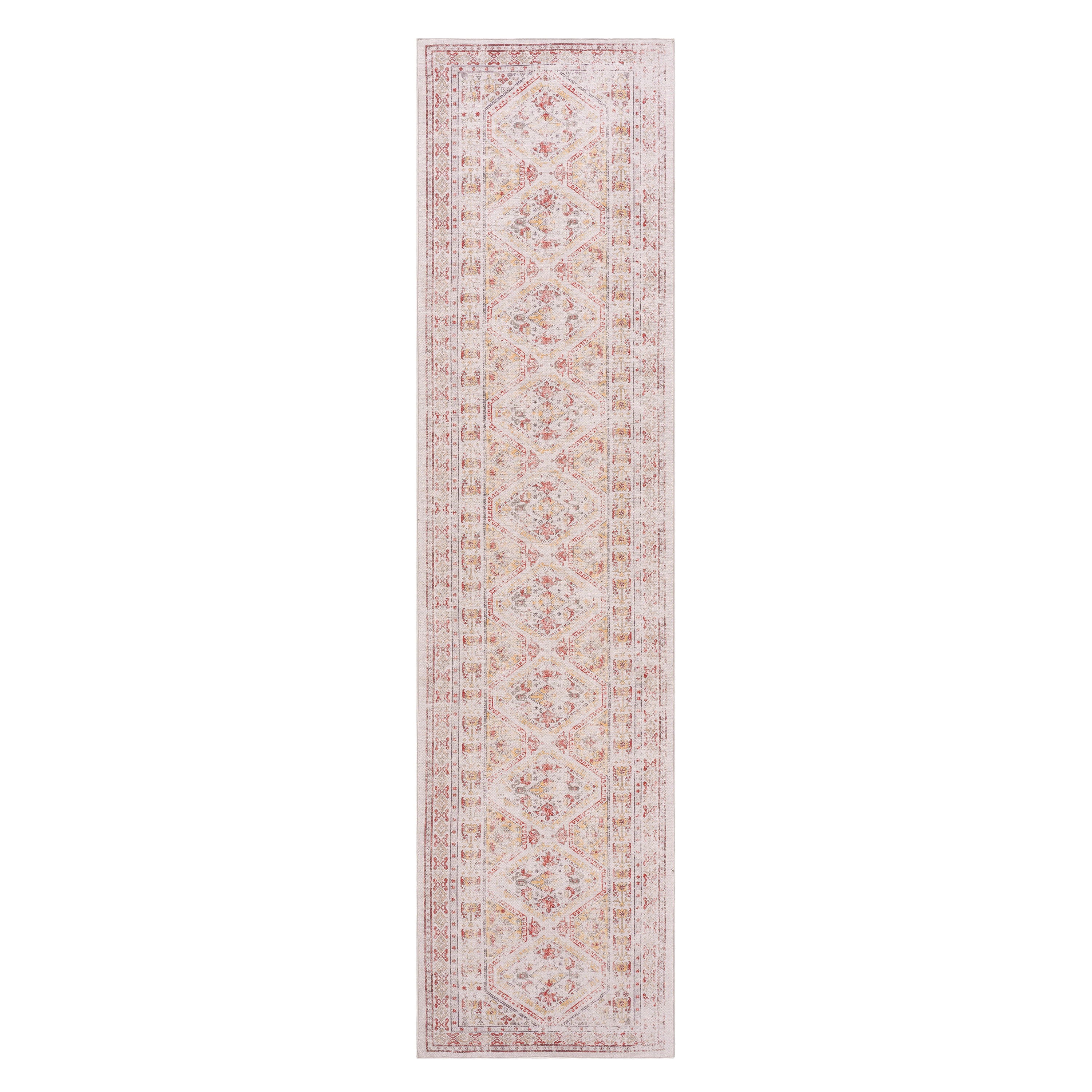 Maval - 2'6'' X 10' Washable Runner Rug - Beige