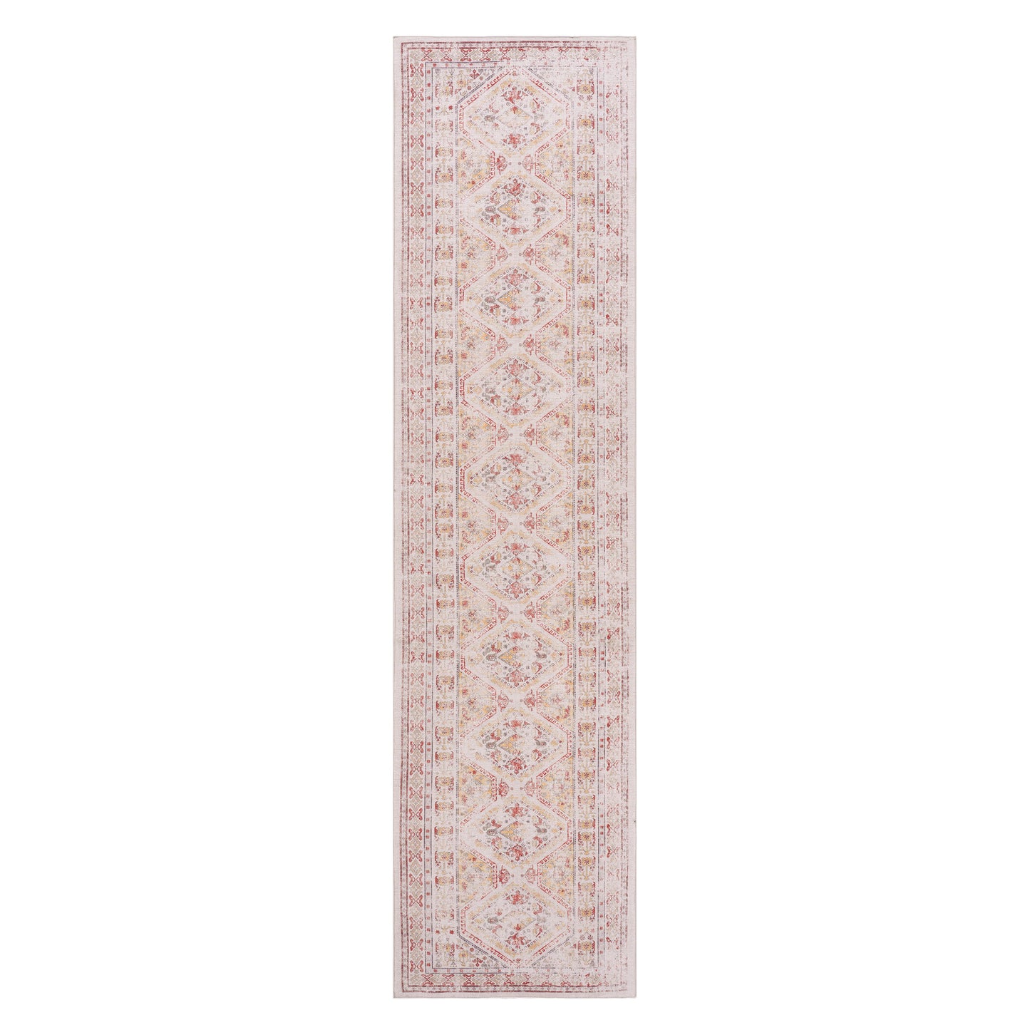 Maval - 2'6'' X 10' Washable Runner Rug - Beige