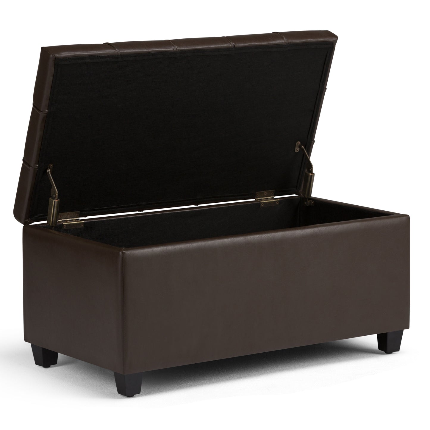 Sienna - Storage Ottoman Bench - Chocolate Brown