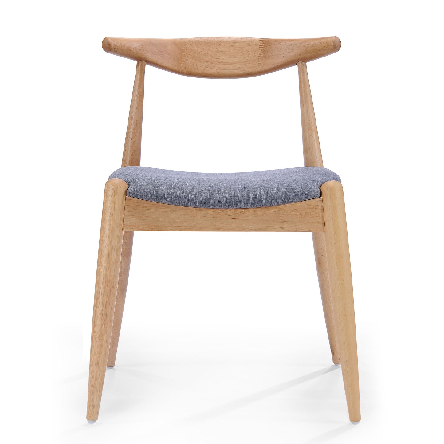 Candescent - Dining Chair With Curved Back And Wood Frame (Set of 2) - Gray