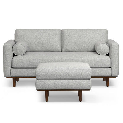 Morrison - Upholstered Sofa And Ottoman Set - Mist Gray