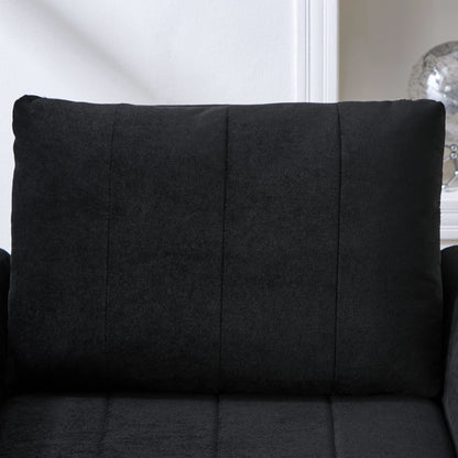 Upholstered Convertible Sleeper Sofa With 5 Position Backrest, Side Pockets, Storage - Black