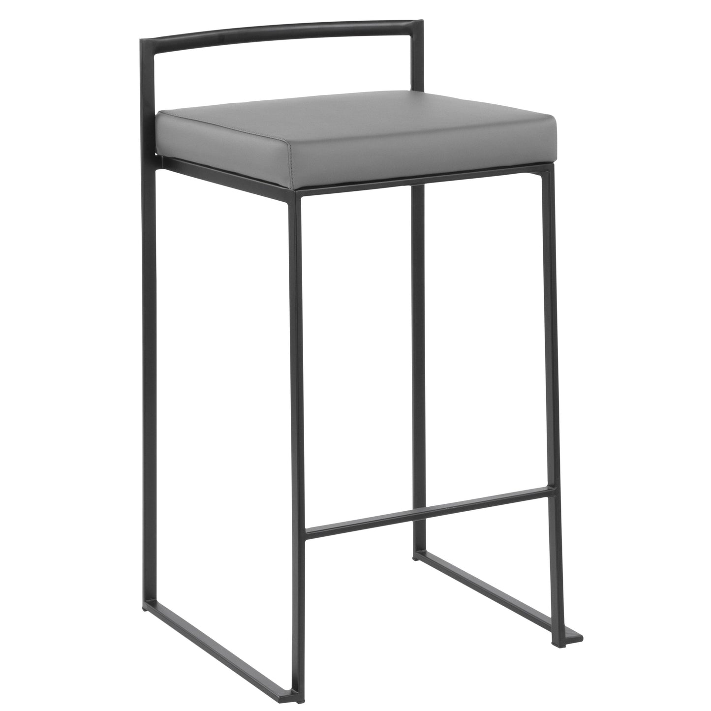 Fuji - Contemporary Stackable Counter Stool (Set of 2) - Black / Gray