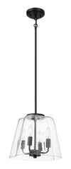 Soiree - 4 Candle Lights Pendant - Black / Clear