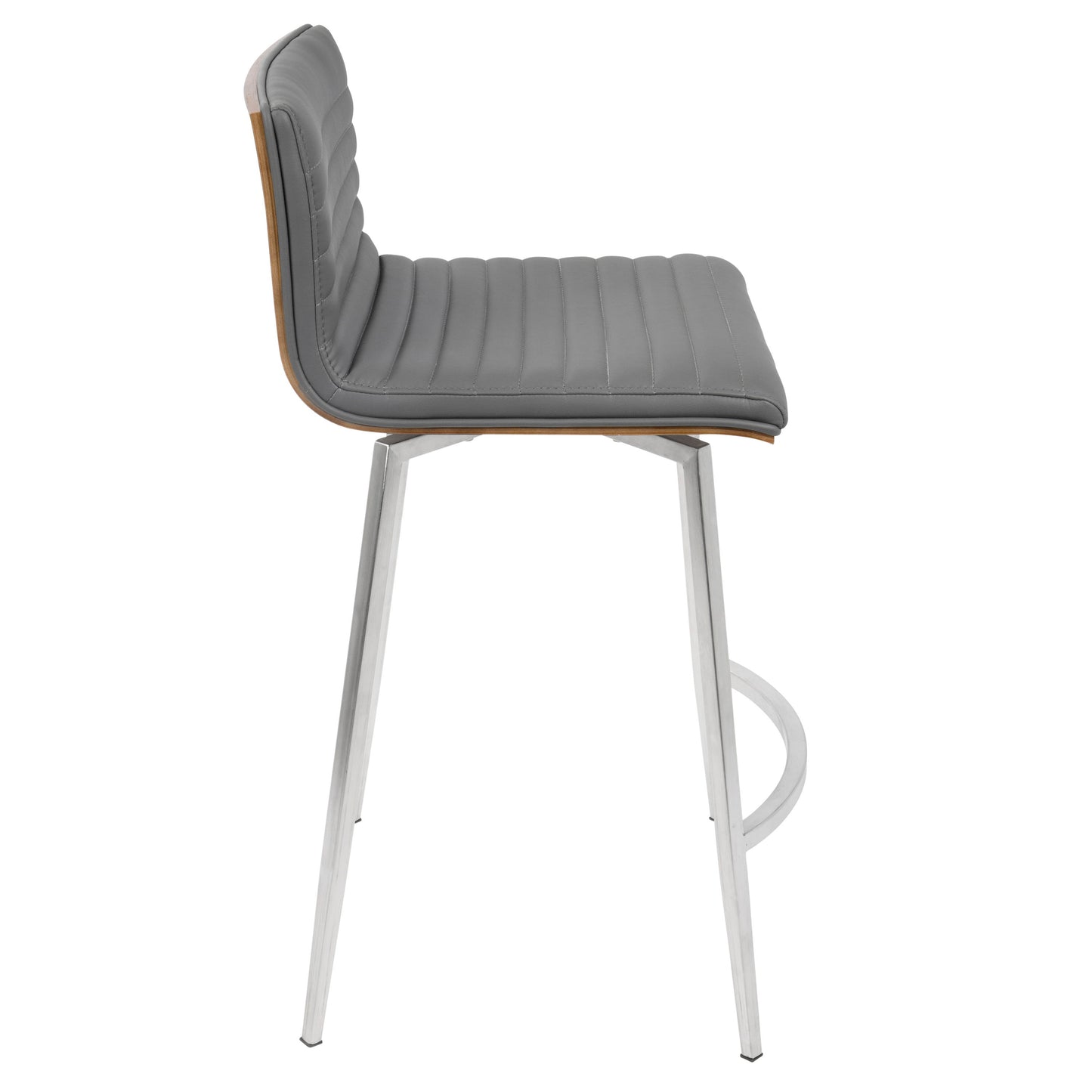 Mason - Contemporary Swivel Counter Stool (Set of 2) - Walnut / Gray