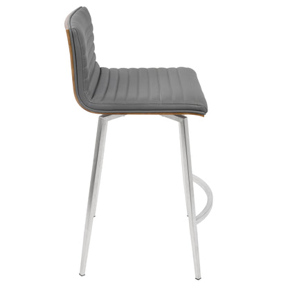 Mason - Contemporary Swivel Counter Stool (Set of 2) - Walnut / Gray