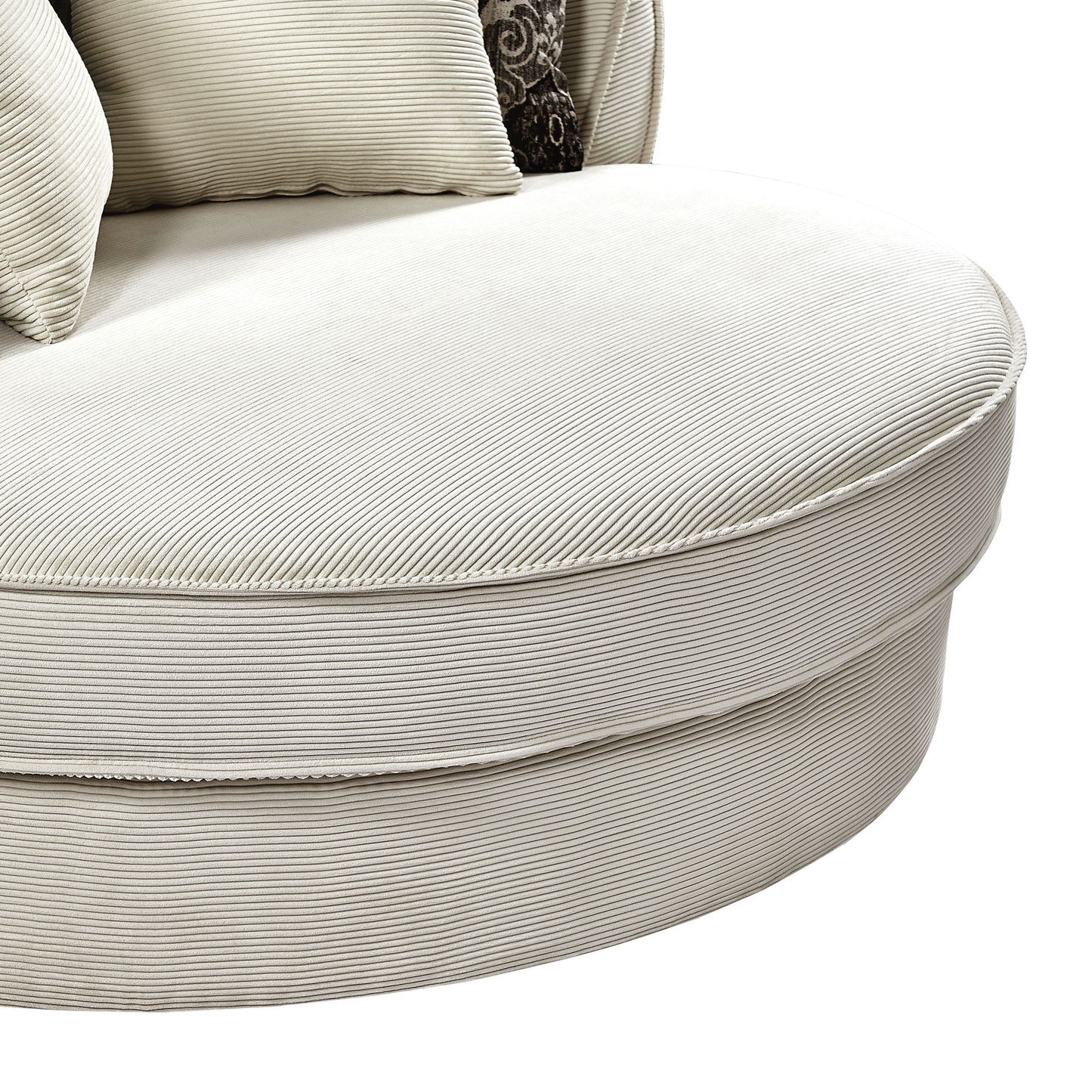 Swivel Accent Barrel Chair With 5 Movable Pillow 360 Degree Swivel Round Sofa Chair For Living Room, Bedroom, Hotel - Beige