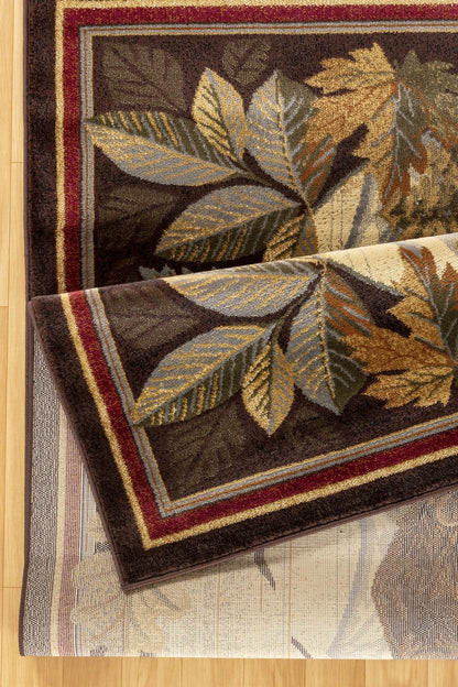 Nature's Nest - 7'10" X 10'3" Lodge Area Rug - Multi, Brown