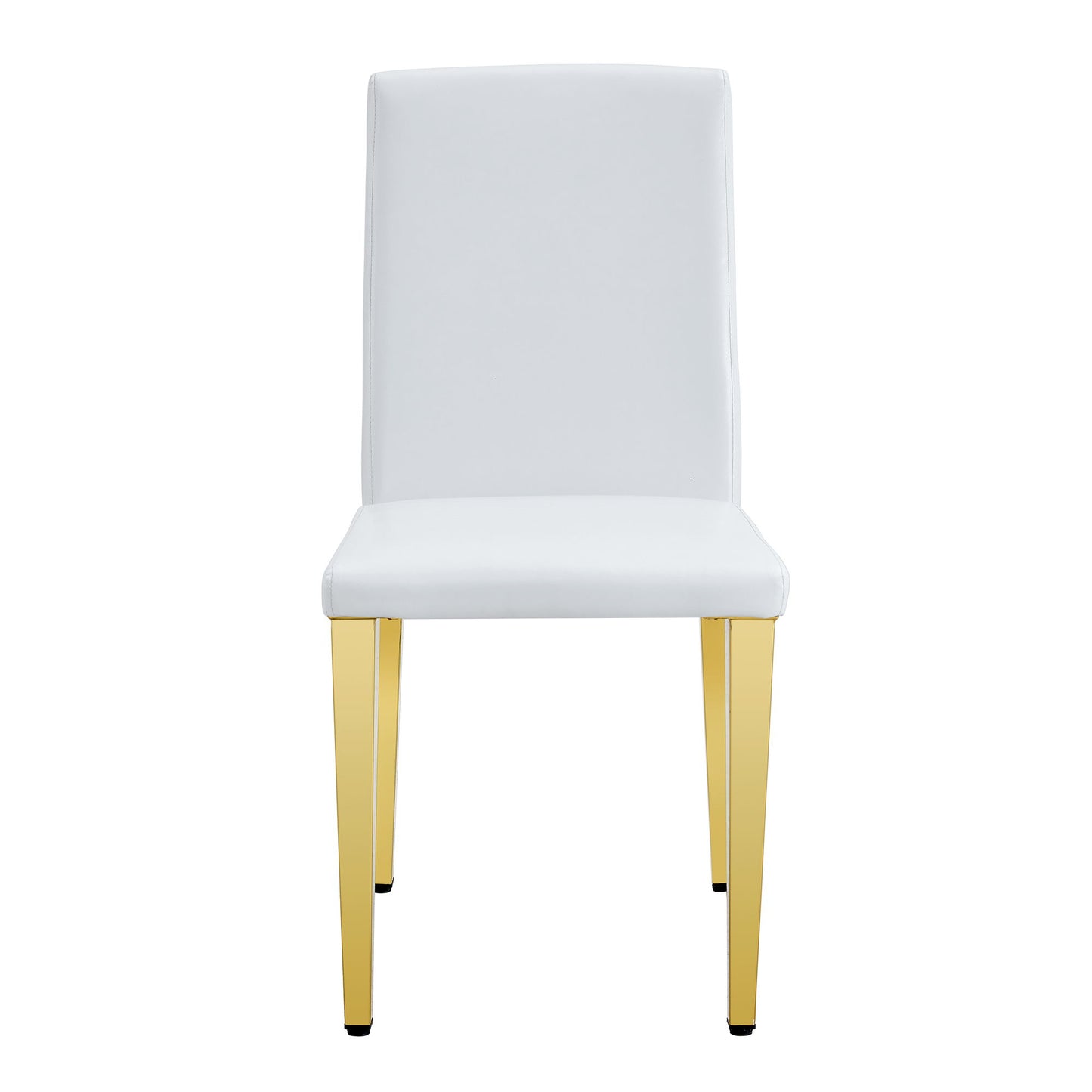 (Set of 4) Backrest Chairs With Gold Metal Legs A Perfect Match, Suitable For Minimalist And Contemporary Home Decor Styles - White / Gold