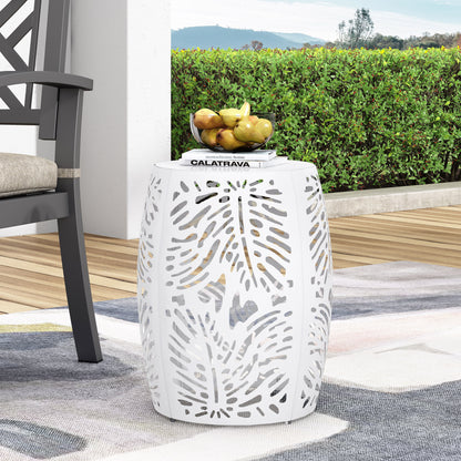 Metal End Table Large - White