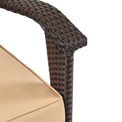 Honolulu - 4 Pieces Wicker Set Outdoor Seating - Brown / Tan With