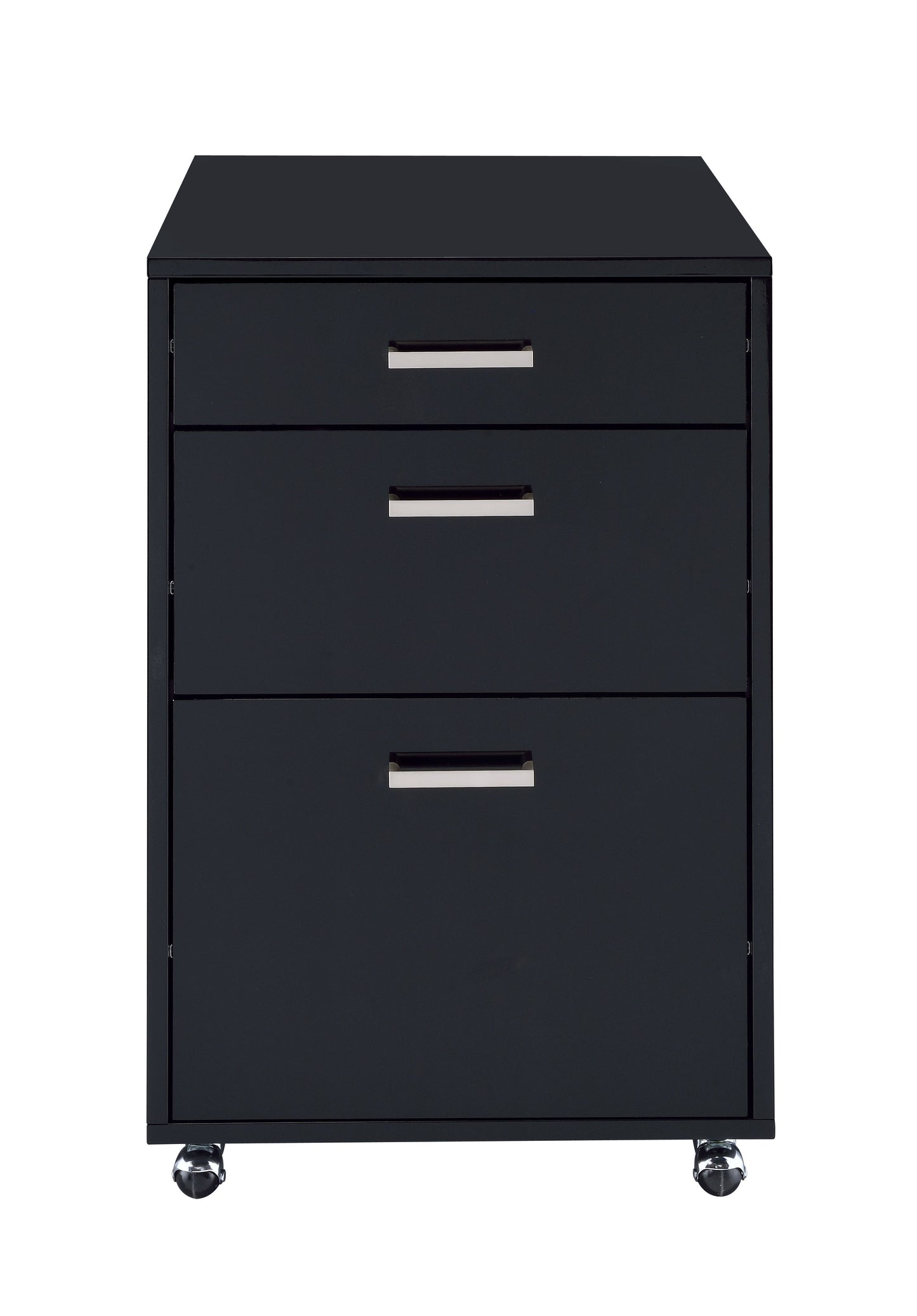 Coleen - High Gloss Cabinet - Black / Chrome