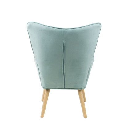 Accent Chair With Ottoman, Living Room Chair And Ottoman Set, Comfy Side Armchair For Bedroom, Creative Splicing Cloth Surface - Blue