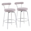 Rhonda - Contemporary Counter Stool (Set of 2) - Chrome / Light Gray