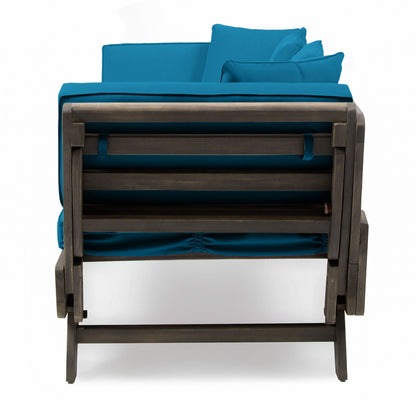 Ottavio - Convertible Sofa Daybed With Water Resistant Cushions - Gray / Teal