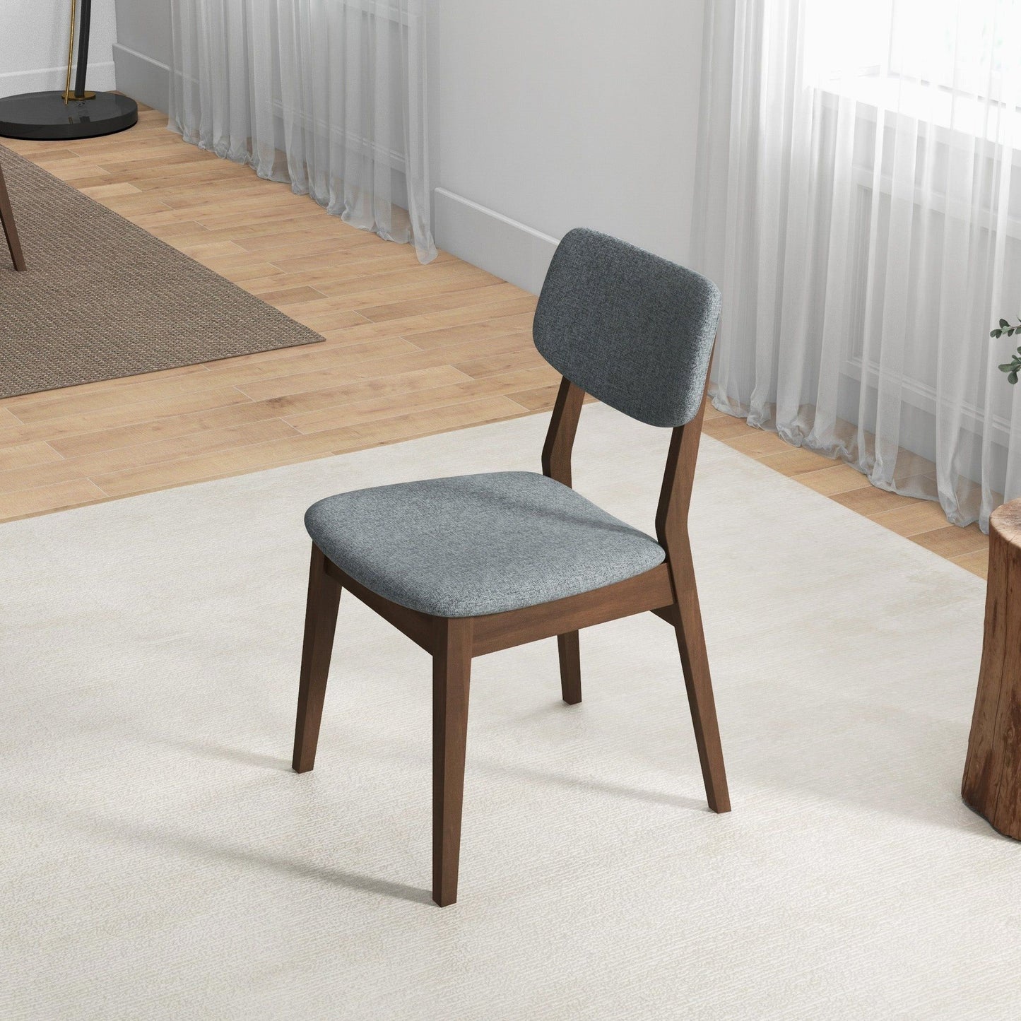 Carlos - Solid Back Side Chair (Set of 2) - Brown / Gray