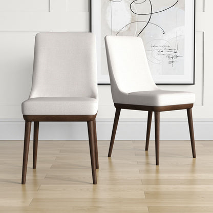 Kate - Mid-Century Modern Dining Chair (Set of 2) - Fabric - White