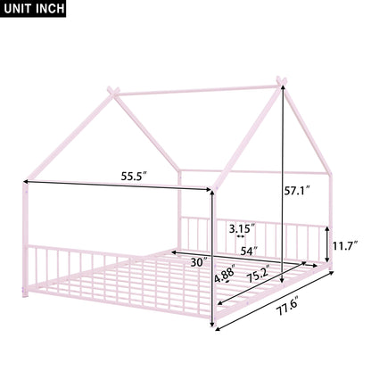 Full Size House Bed - Pink