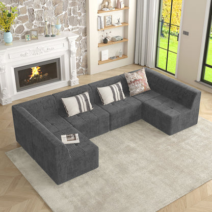 Modern Minimalist Style Corduroy Single Seat Sofa Comfy Sleeper Sofa For Living Room And Bedroom Space Efficient Design - Gray