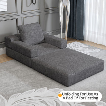 Single Sofa Chair That Converts To A Single Sofa Bed For Living Room, Guest Room, Playroom - Dark Gray