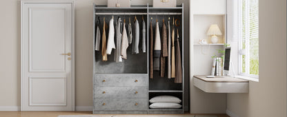 Open Wardrobe Storage For Bedroom - Gray