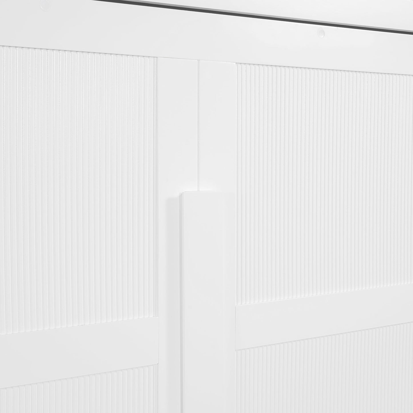 Queen Size Murphy Wall Bed Modern Design With LED Lights - White