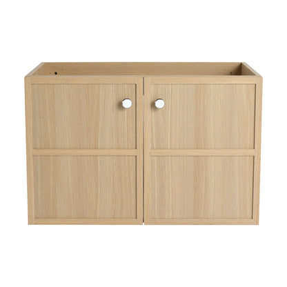 Modern 30" Wall Mounted Bathroom Vanity With Soft Closing Doors, Excluding Sink - Oak