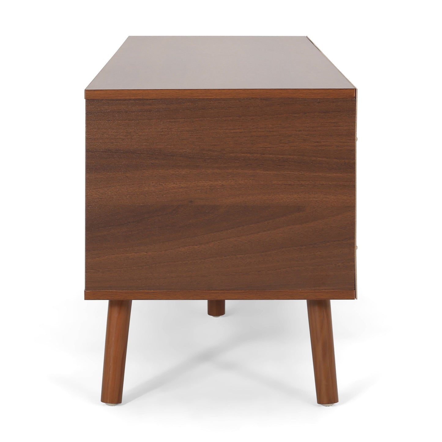 TV Stand With Shelves And Splayed Legs - White / Walnut