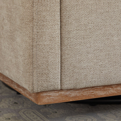 Modern Square Upholstered Swivel Accent Chair 360 Degree Lounge Armchair - Taupe
