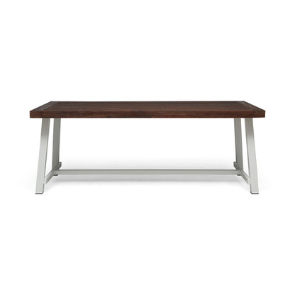 Equilibrium - Outdoor Dining Table With Slat Top - Dark Brown